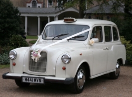 White wedding taxi for hire in London